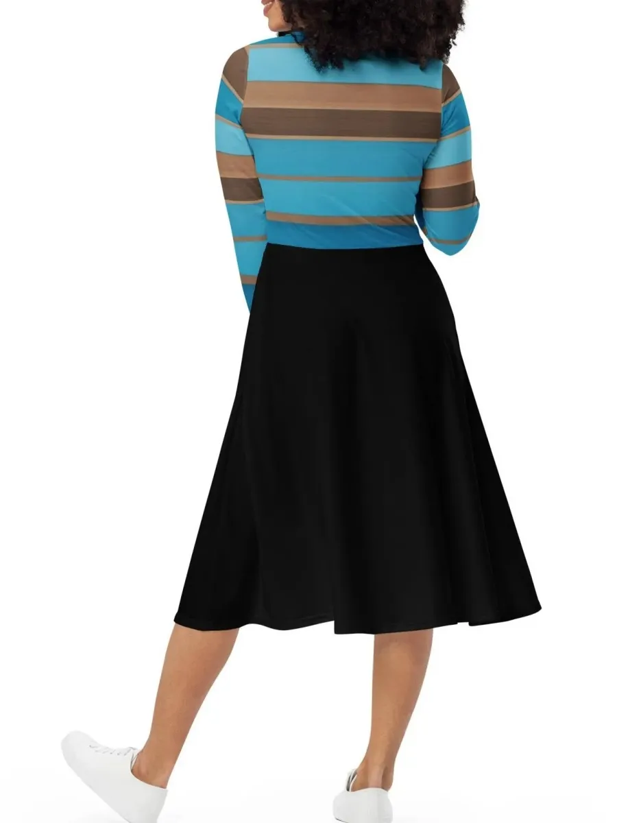 Modern Stripe Print Dress