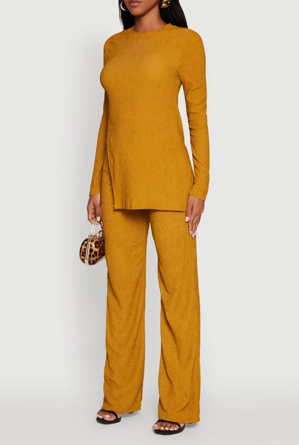 Side Slit Long Sleeved Shirt