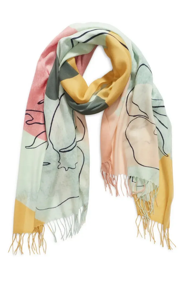 Art Graphic Printed Wool & Cashmere Scarfs