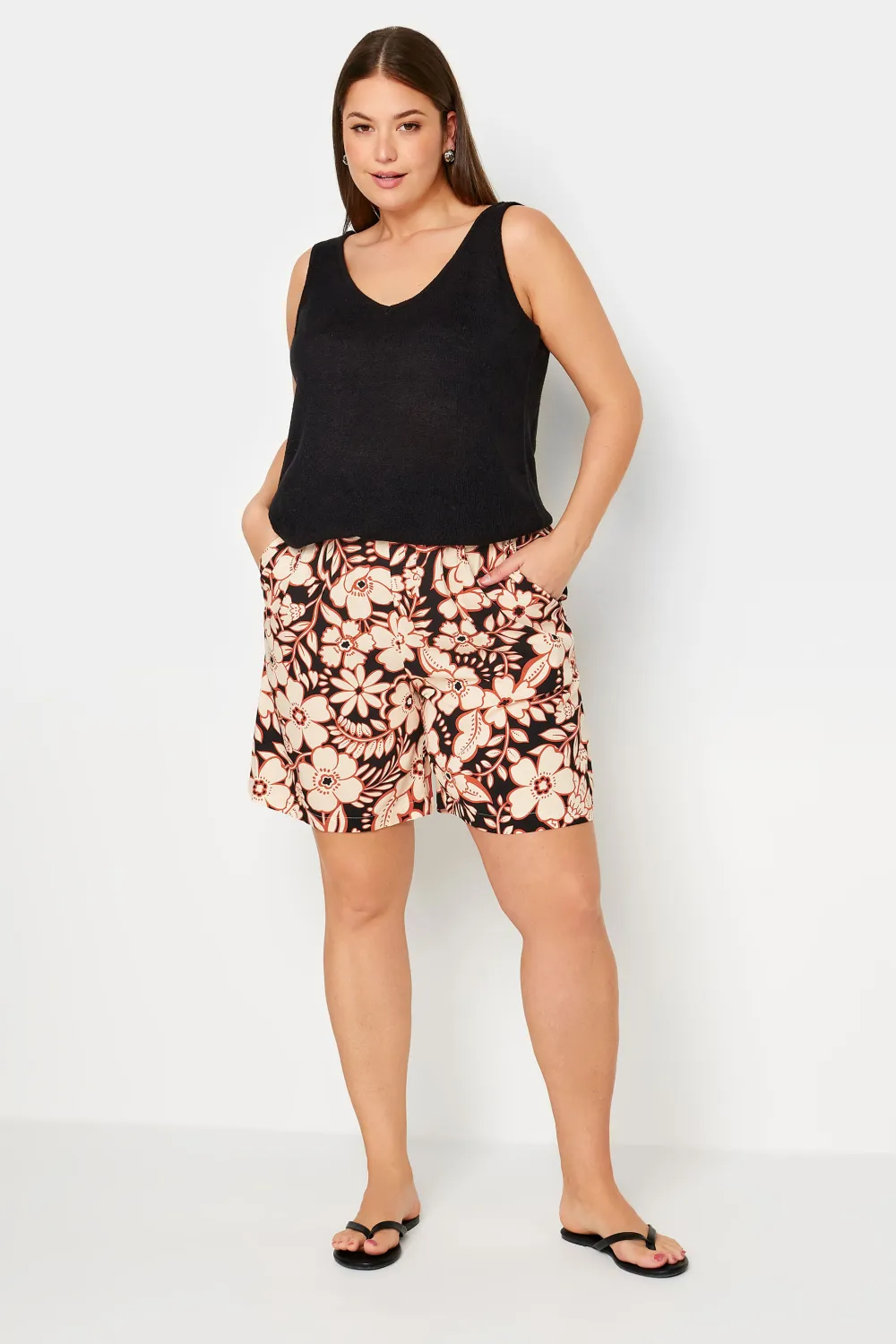 YOURS Curve Black Pull On Shorts