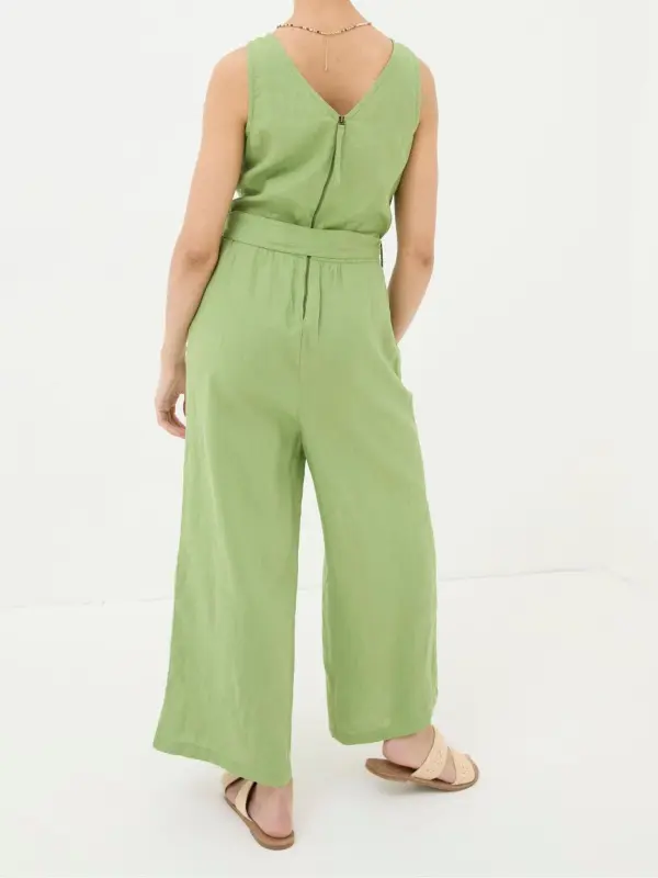 Liz Green Linen Jumpsuit