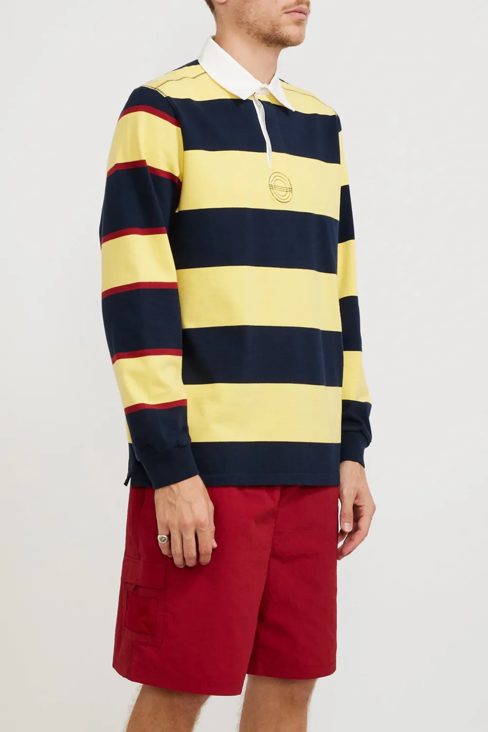 Striped Logo Rugby Polo Sweat Snapdragon