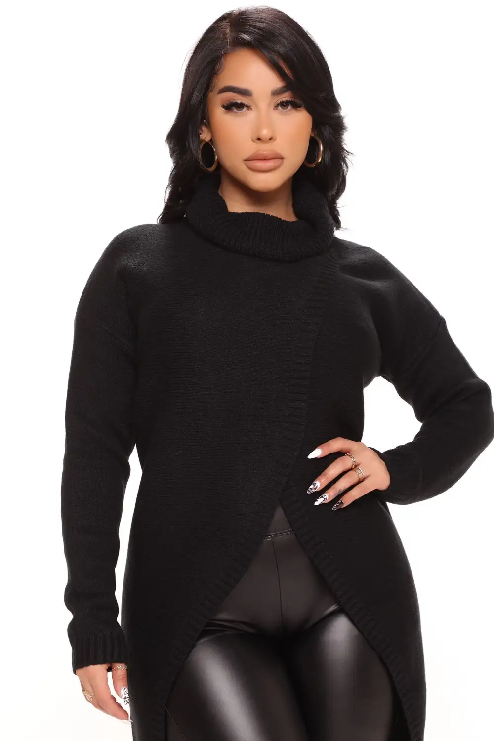 By My Side Turtle Neck Sweater - Black
