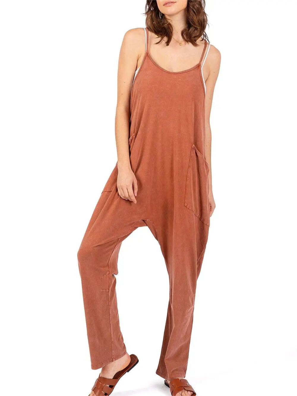 Straight Leg Sleeveless Jumpsuit