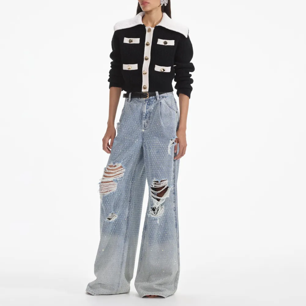 Black Cashmere Blend Cardigan