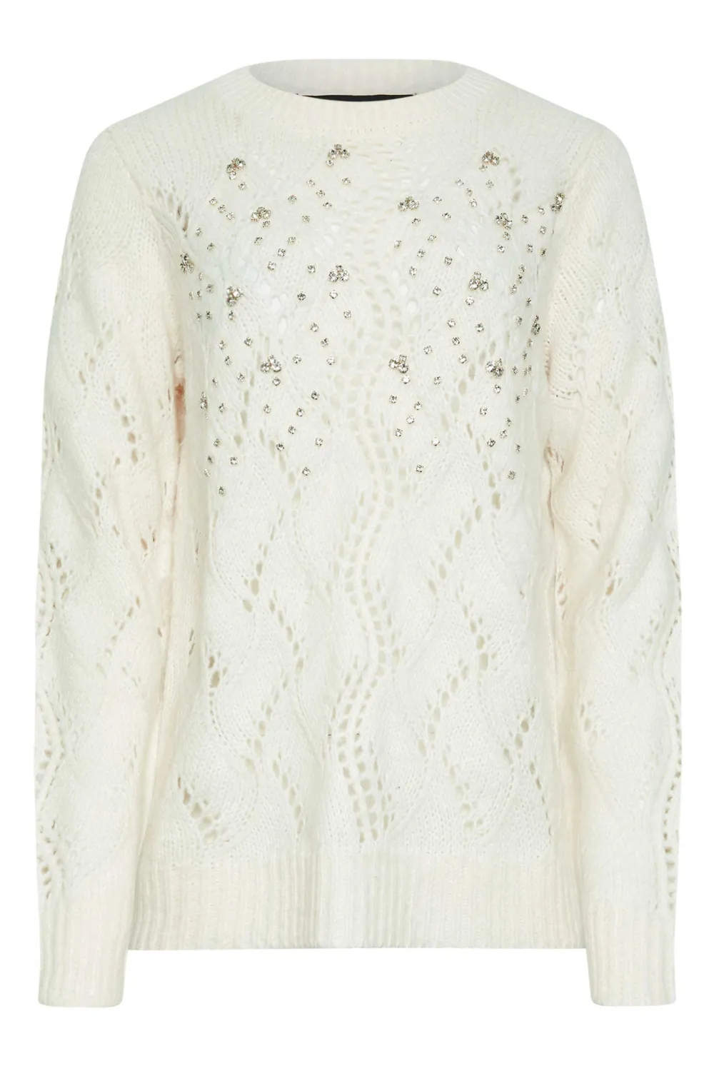 LTS Tall White Embellished Jumper