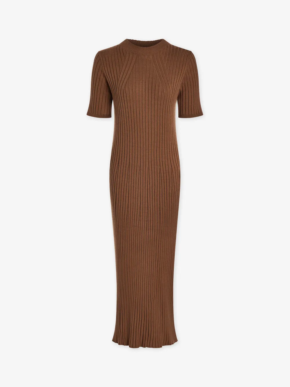 Crew Neck Rib Knit Maxi Dress