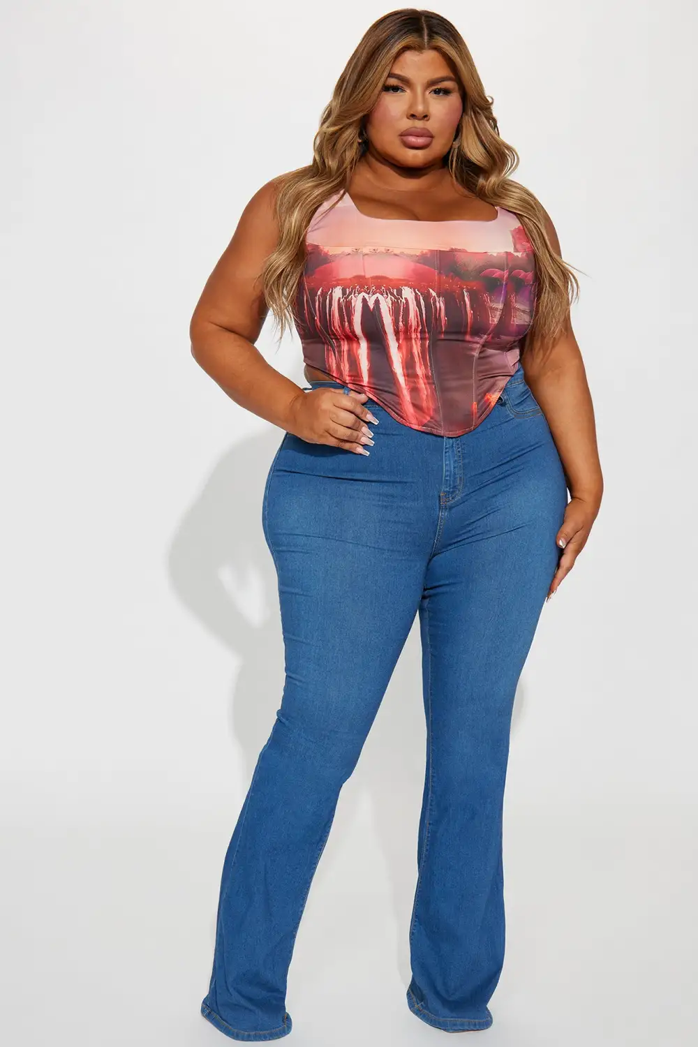 Adventures Ahead Corset Top - Orange/combo