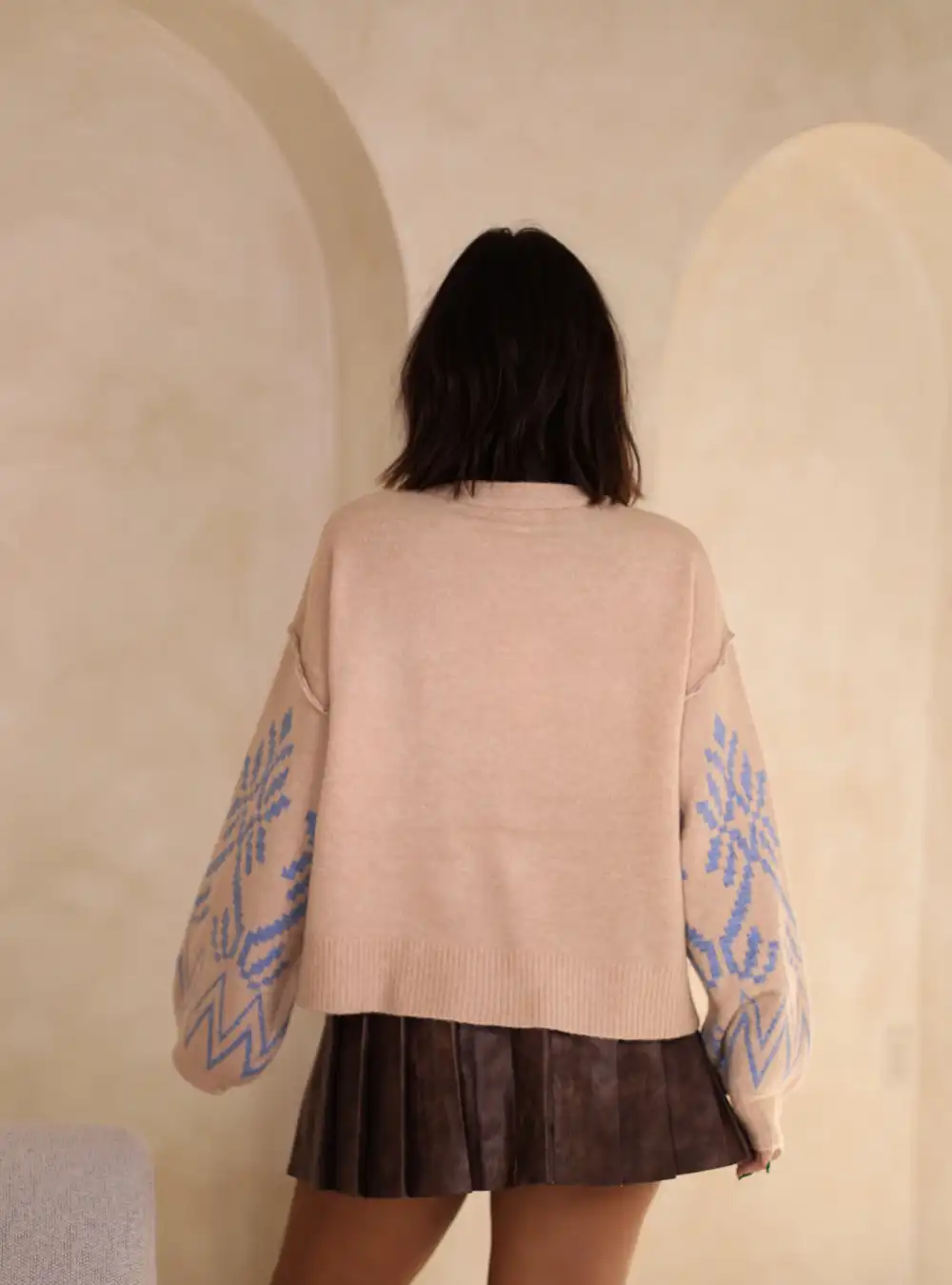 Cream Alpine Knit Sweater