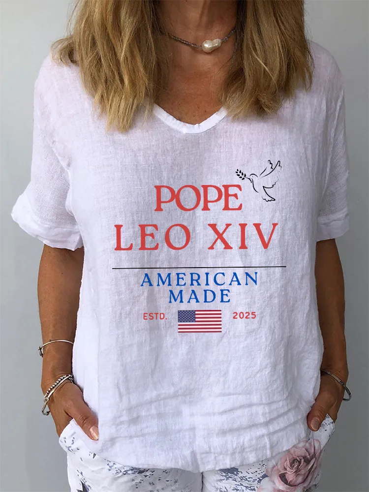 Women's Pope Leo Xiv America Made Estd 2025 Shirt