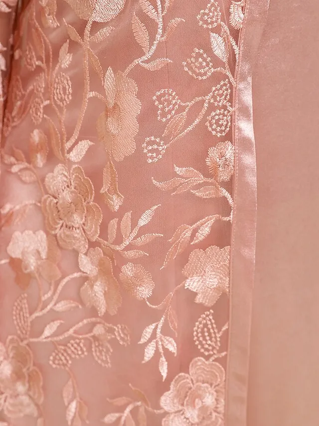 Women‘s Plus Size Curve Two Piece Dress Lace Party Dress Print Crew Neck 3/4 Length Sleeve Spring Fall Work Midi Dress Formal Vacation Dress Wedding Guest Dress