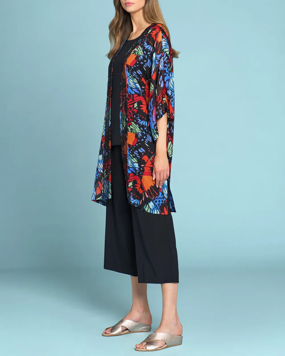 Floral Print Belted Duster Coat