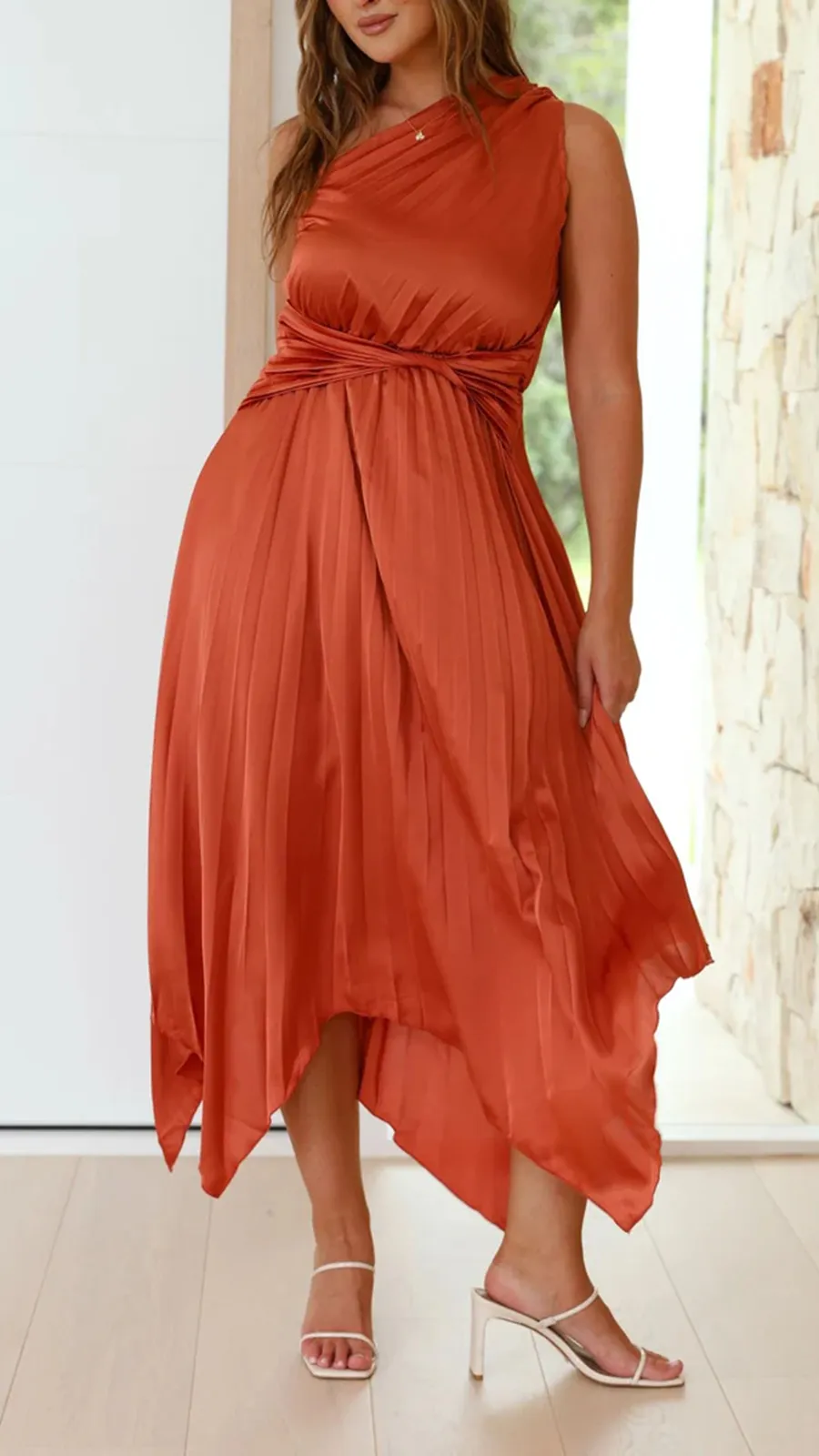 One Shoulder Midi Dress