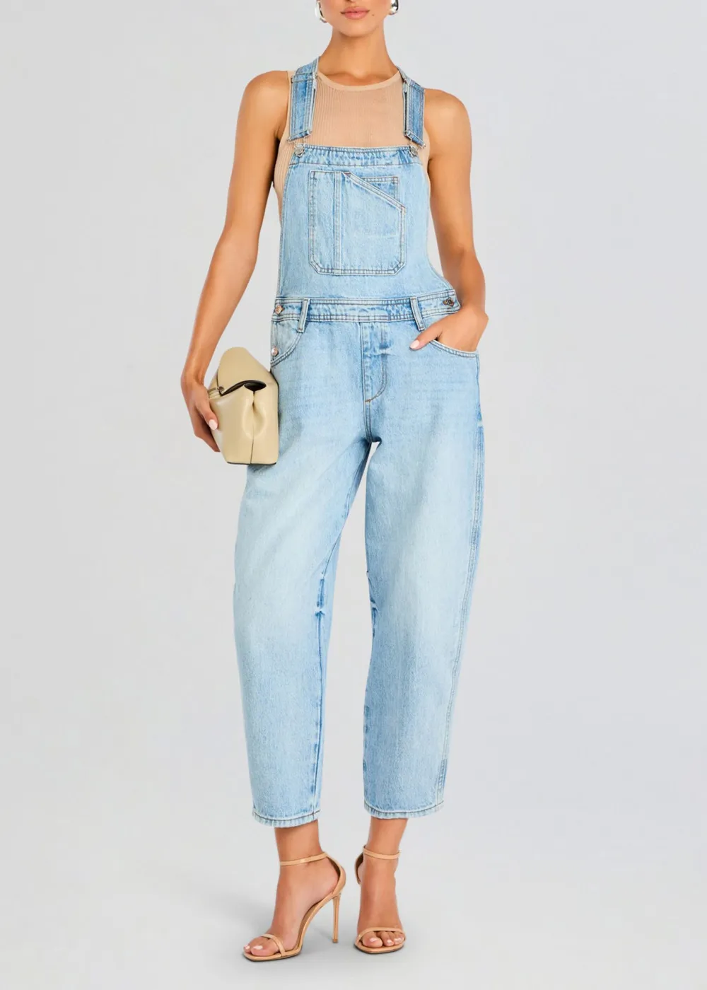 High Waist Pocket Overalls