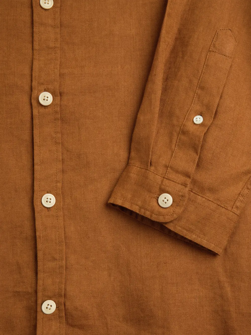 Casual Style Long Sleeve Orange Linen Shirt