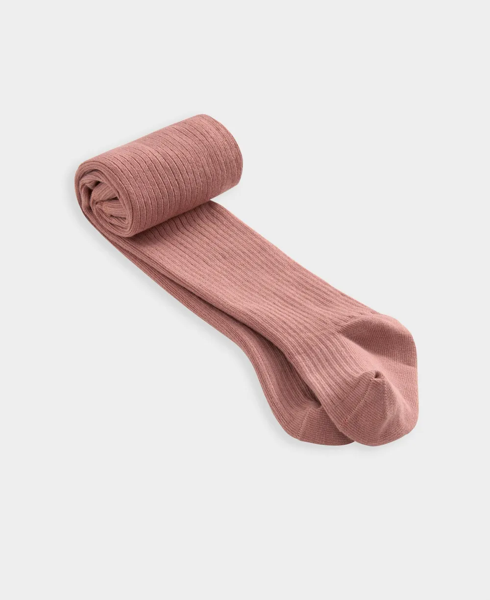 Floral Cord Dress with Tights