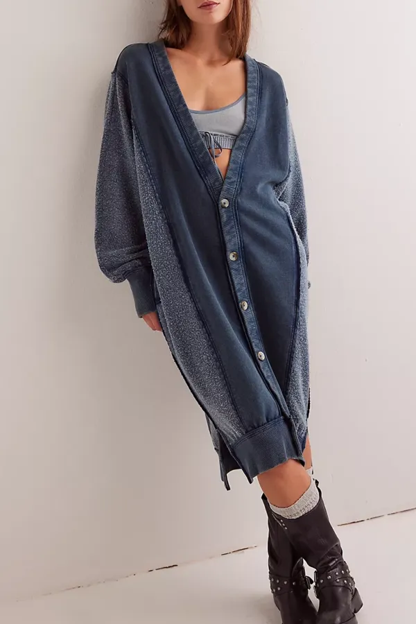 Open Front Striped Cardigan