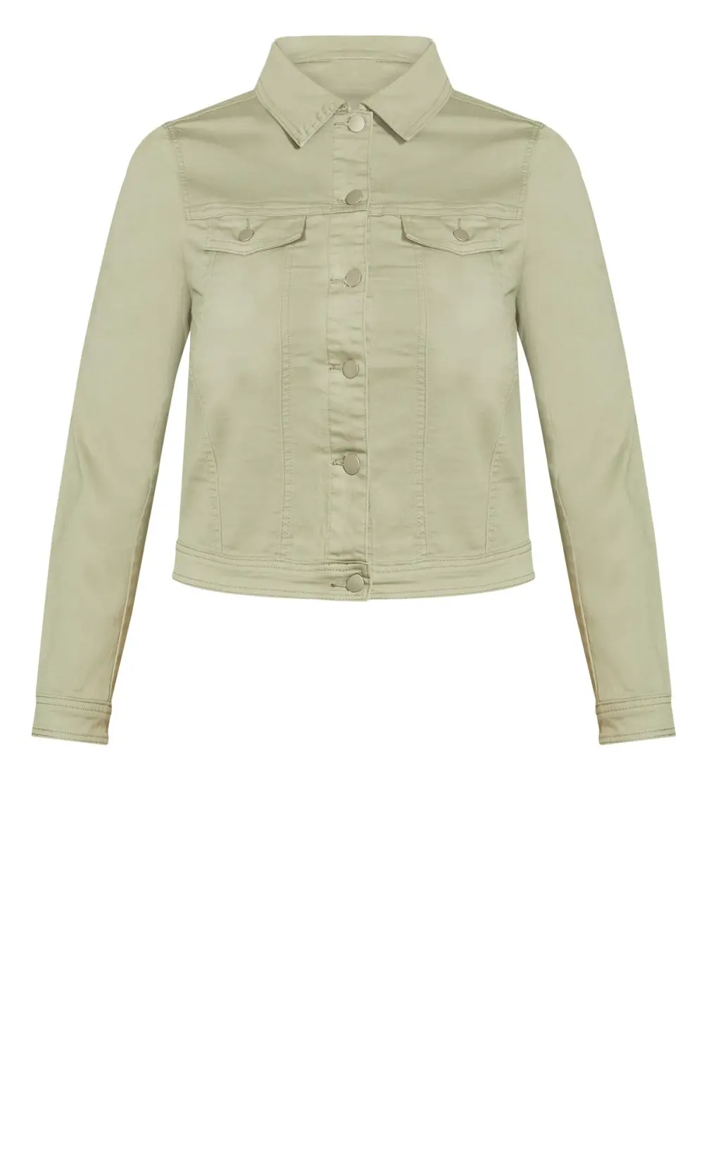 Evans Khaki Green Cropped Denim Jacket
