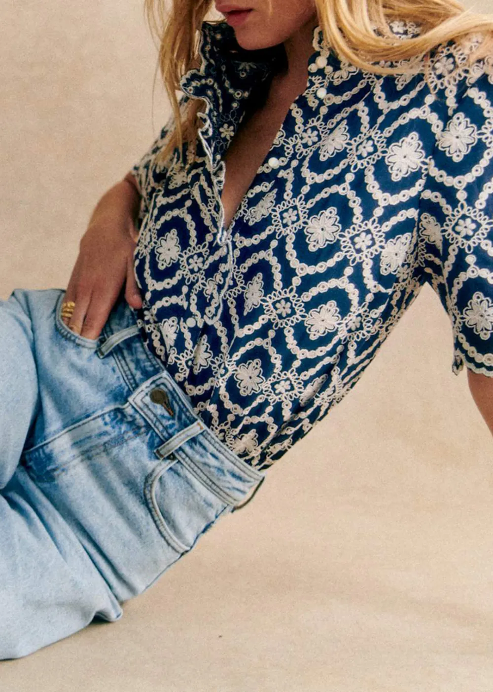 Embroidered Short Sleeved Shirt