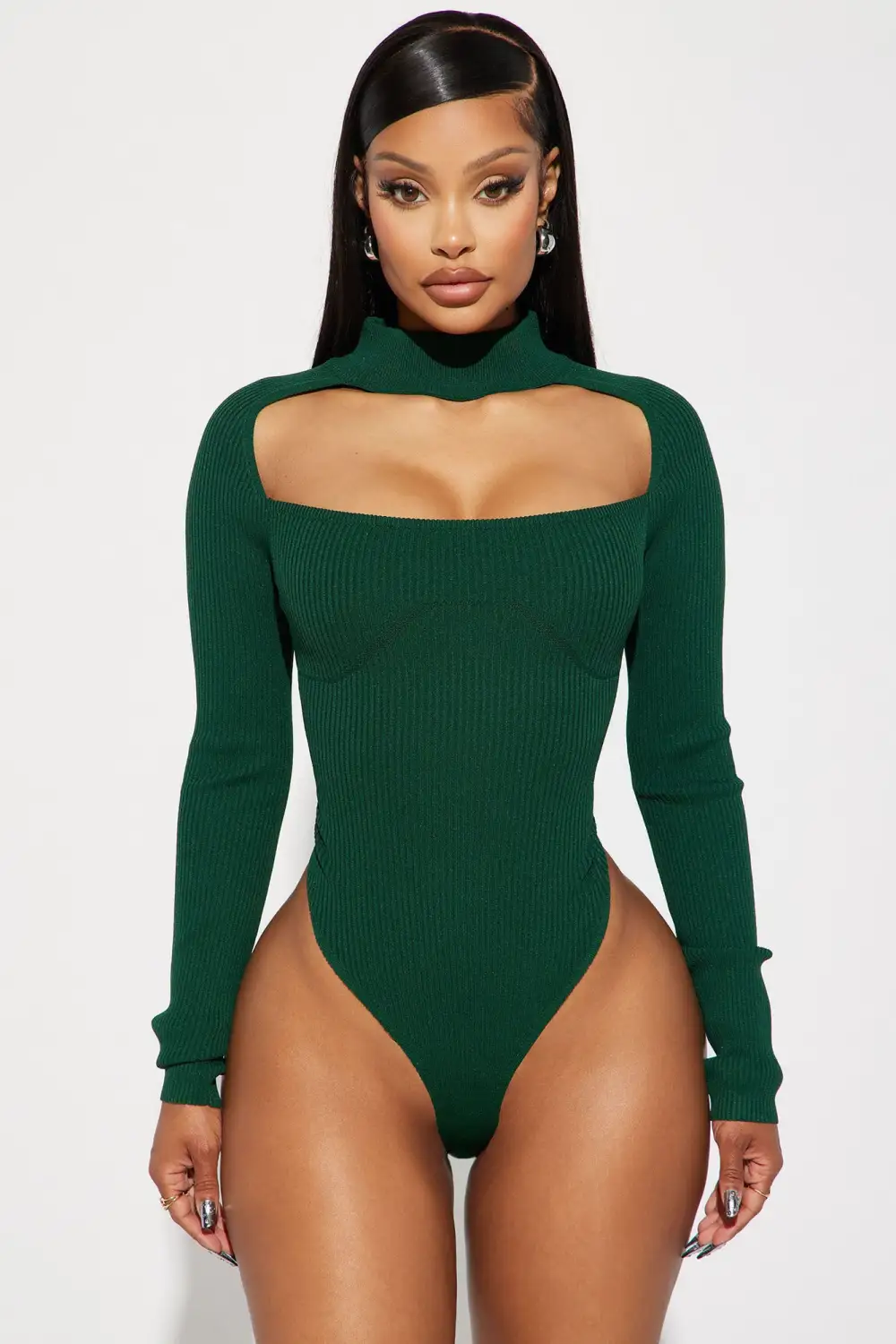 Jodeci Sweater Bodysuit - Hunter