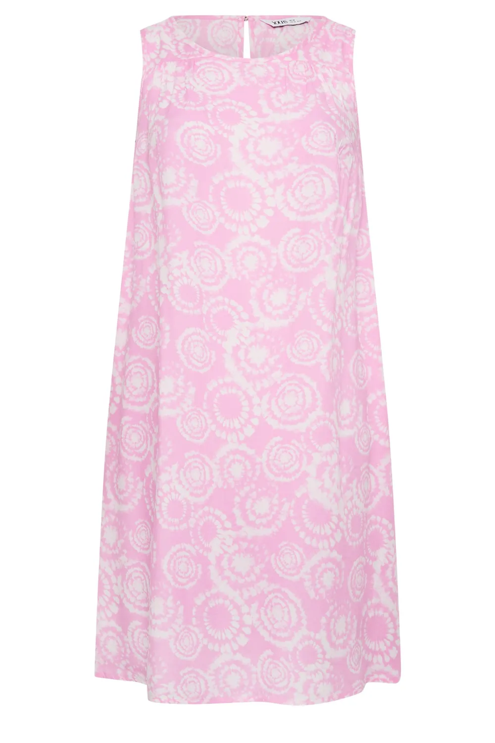 YOURS Curve Light Pink Tie Dye Print Swing Dress