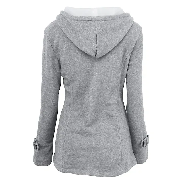 Women's Winter Coat Cropped Hooded Coat Thermal Warm Heated Jacket Fall Casual Street Jacket Long Sleeve with Pockets Black Army