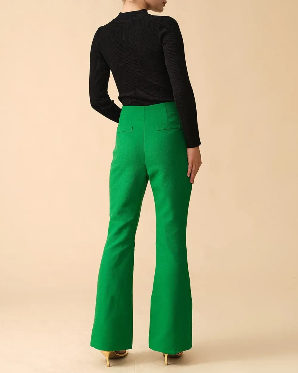 The Solid High-waisted Flare Pants