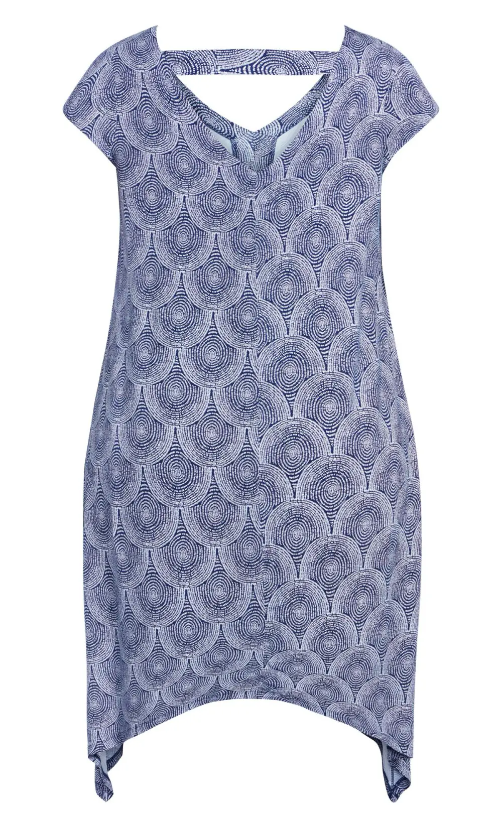 Evans Navy Blue Circle Print T-Shirt Dress