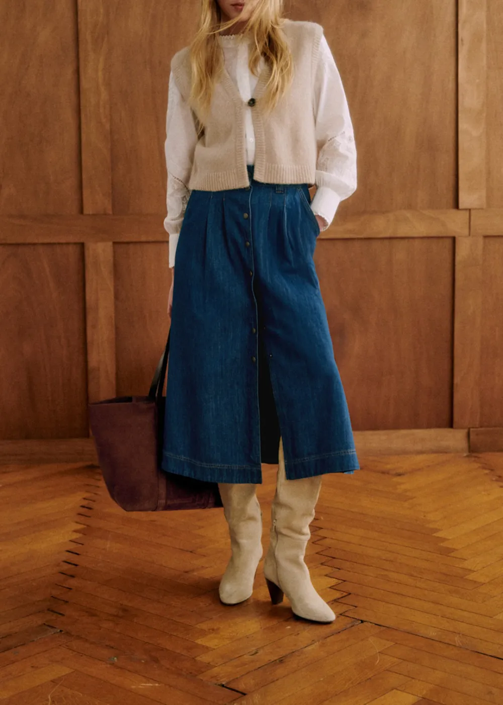 Solid Wool Cardigan Jacket