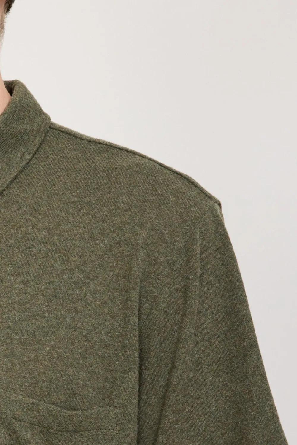 Pullover Shirt Olive Recycled Wool Mix