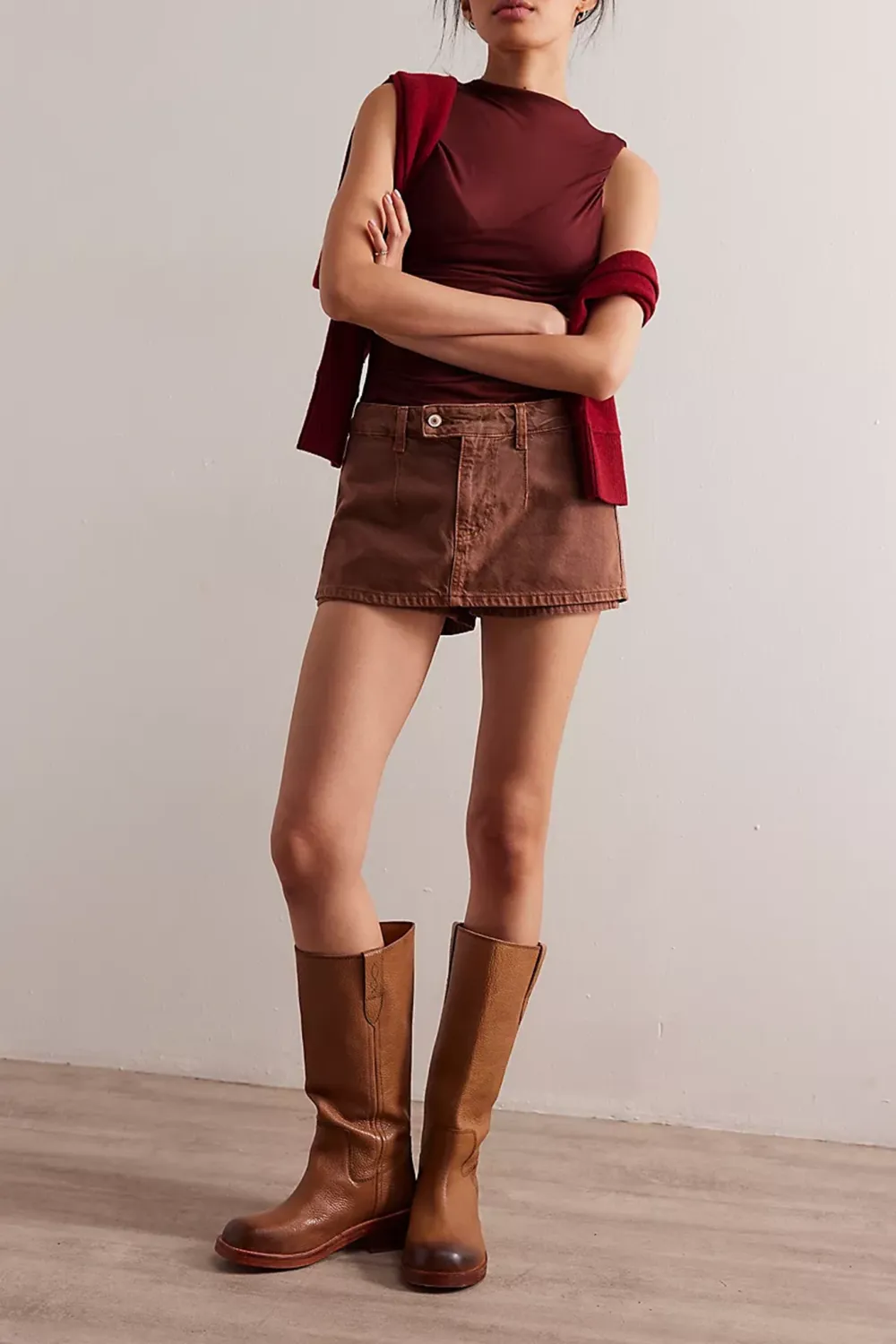 Denim High Waisted Mini Skirt