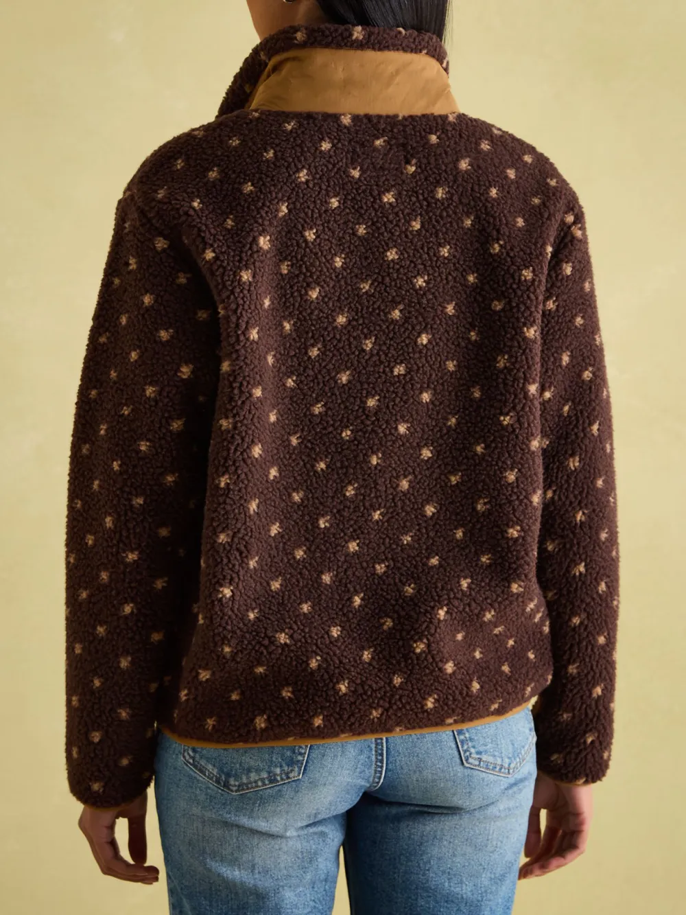 Chocolate Brown spot Borg Fleece Jacket