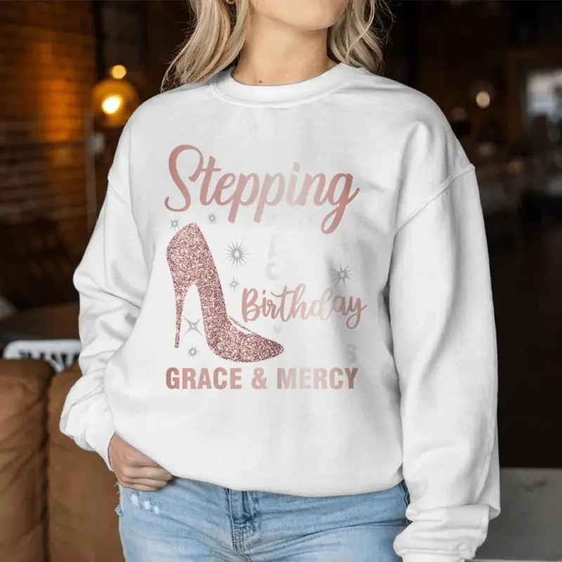 Stepping Into My 55Th Birthday 55 Year Old Bday Women Sweatshirt