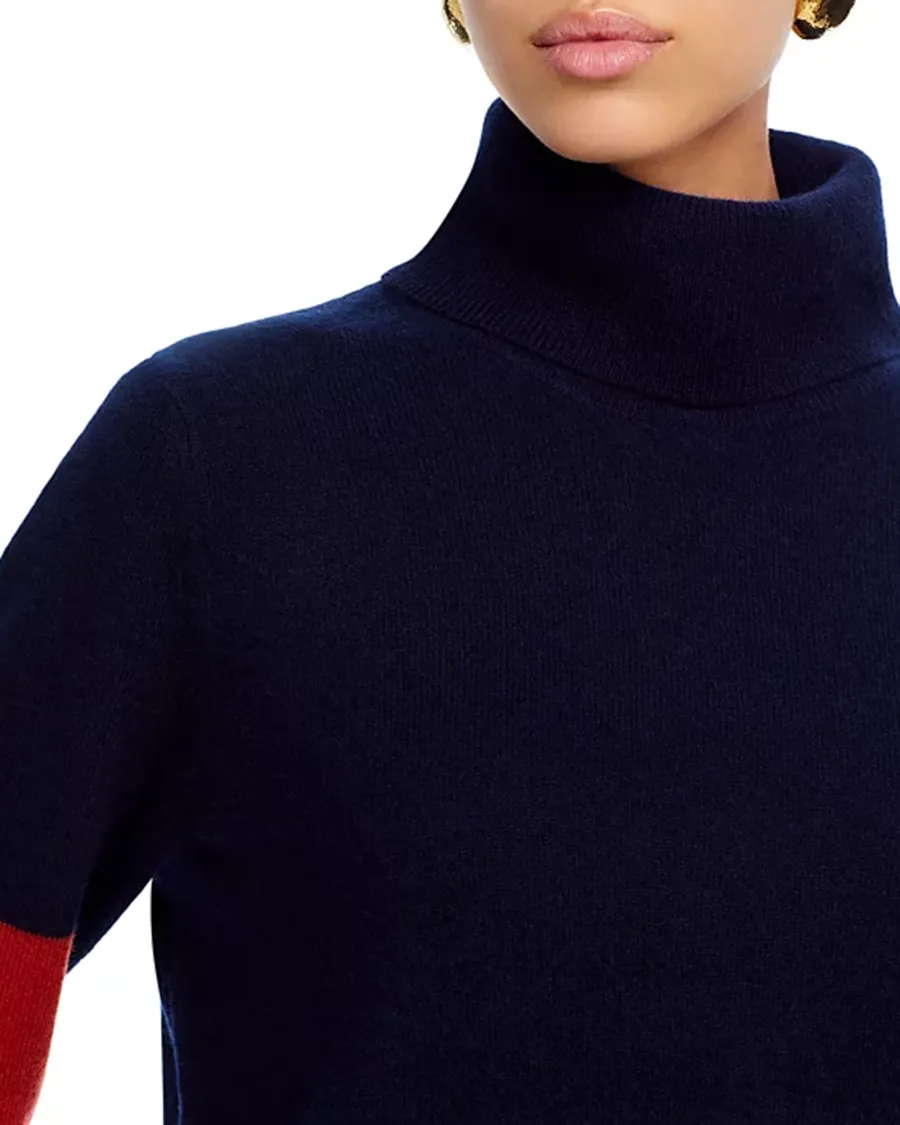 Color Block Elbow Cashmere Sweater