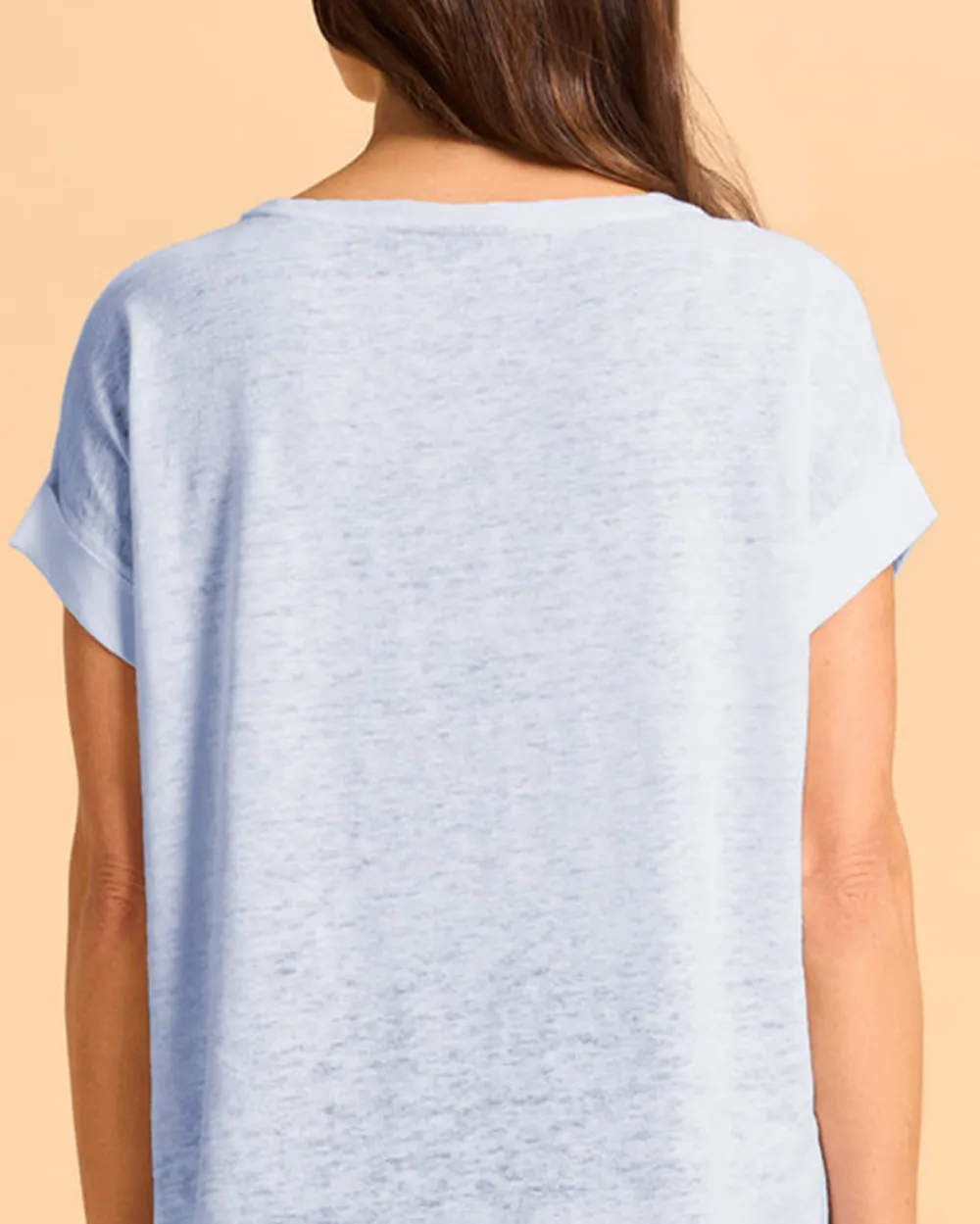 Loose Fit Short Sleeve Linen Top