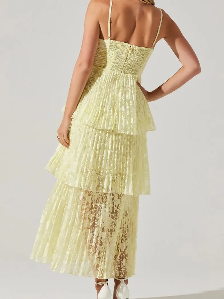 Emmi Tiered Keyhole Cutout Maxi Dress
