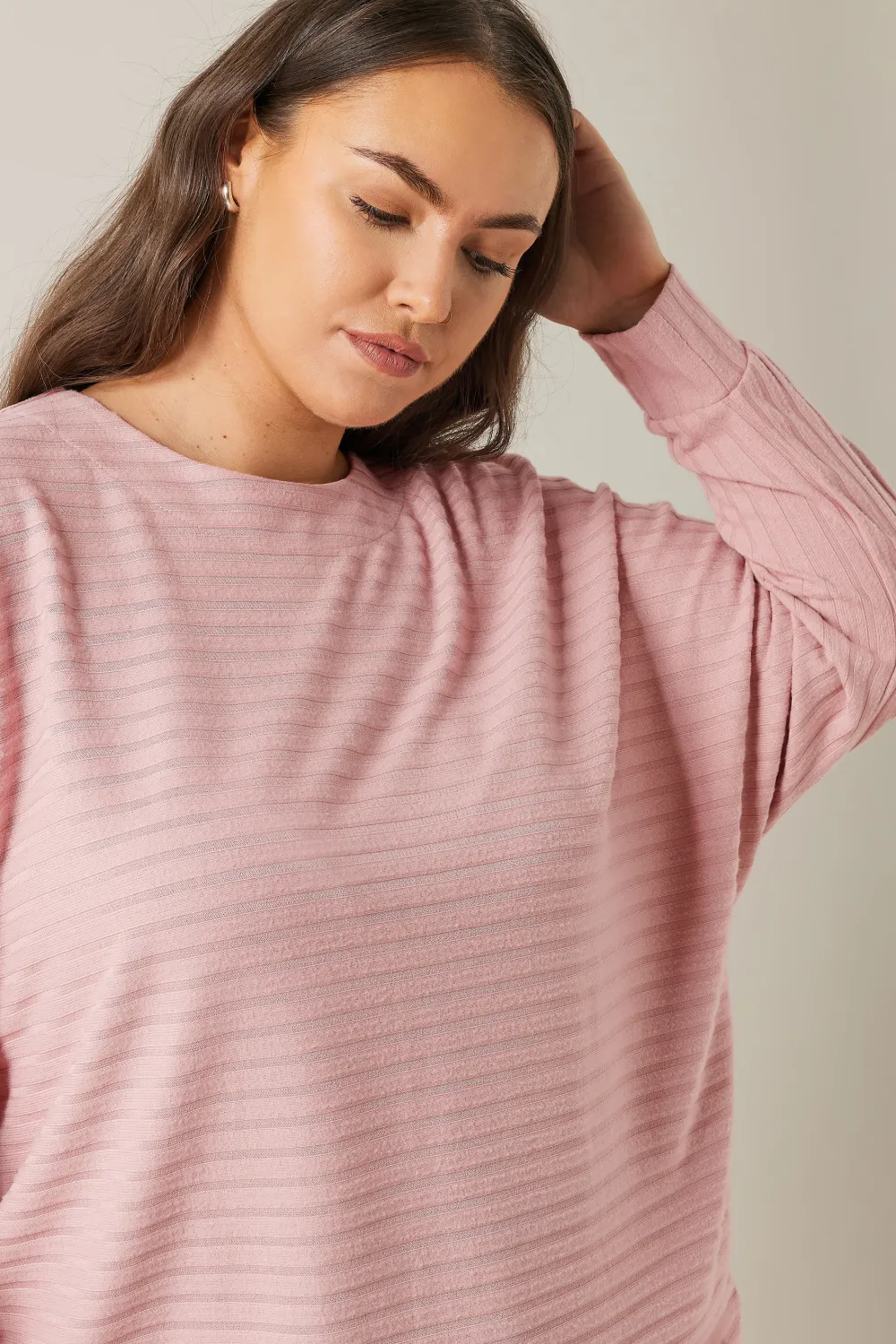 EVANS Curve Cream Ribbed Soft Touch Jumper