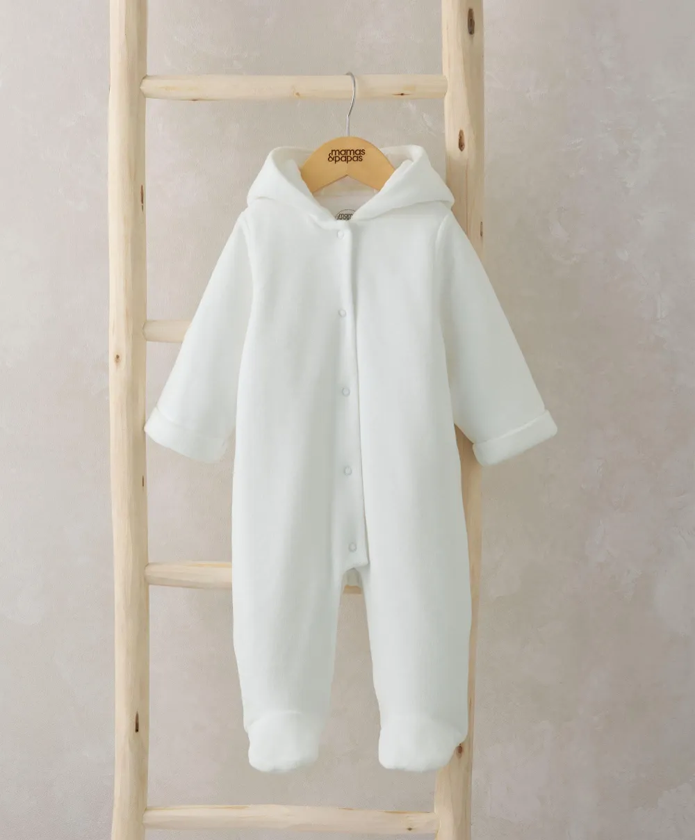 Velour Pramsuit - White