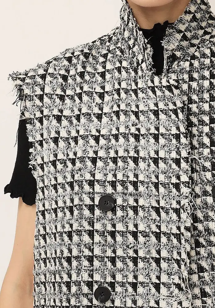 Skyfall Textured Frayed Vest