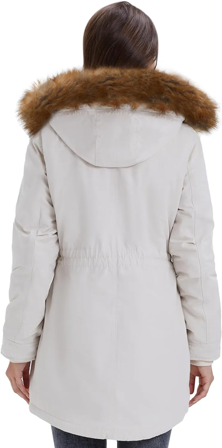 Women's Winter Coats Fleece Lined Parka Jacket Hooded Long Winter Warm Parka Coat with Pockets