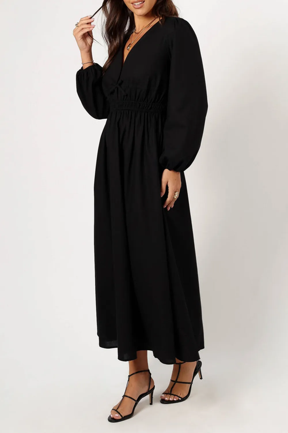 BLACK LONG SLEEVE MAXI DRESS
