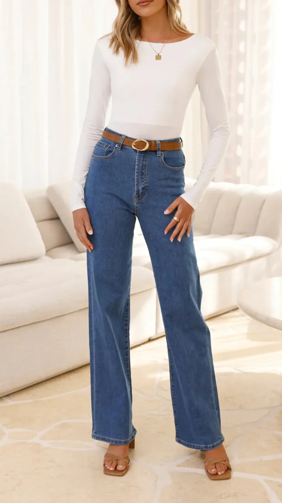 Stretchy Denim Material Jeans