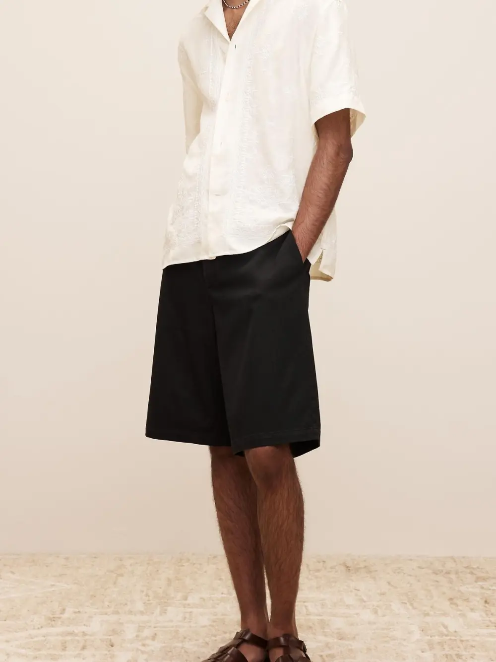 Men's Black Cotton Stretch Shorts