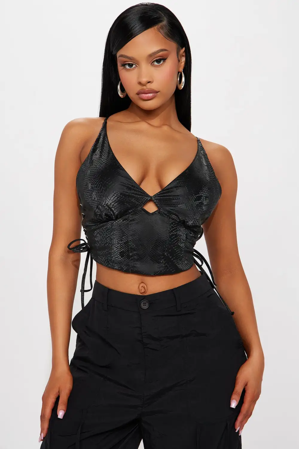 Got Your Attention Corset Top - Black