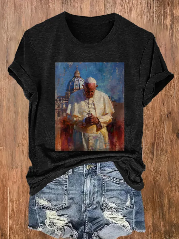 Women's Rest In Peace 1936-2025 Round Neck Short Sleeves Pure Cotton T-Shirt