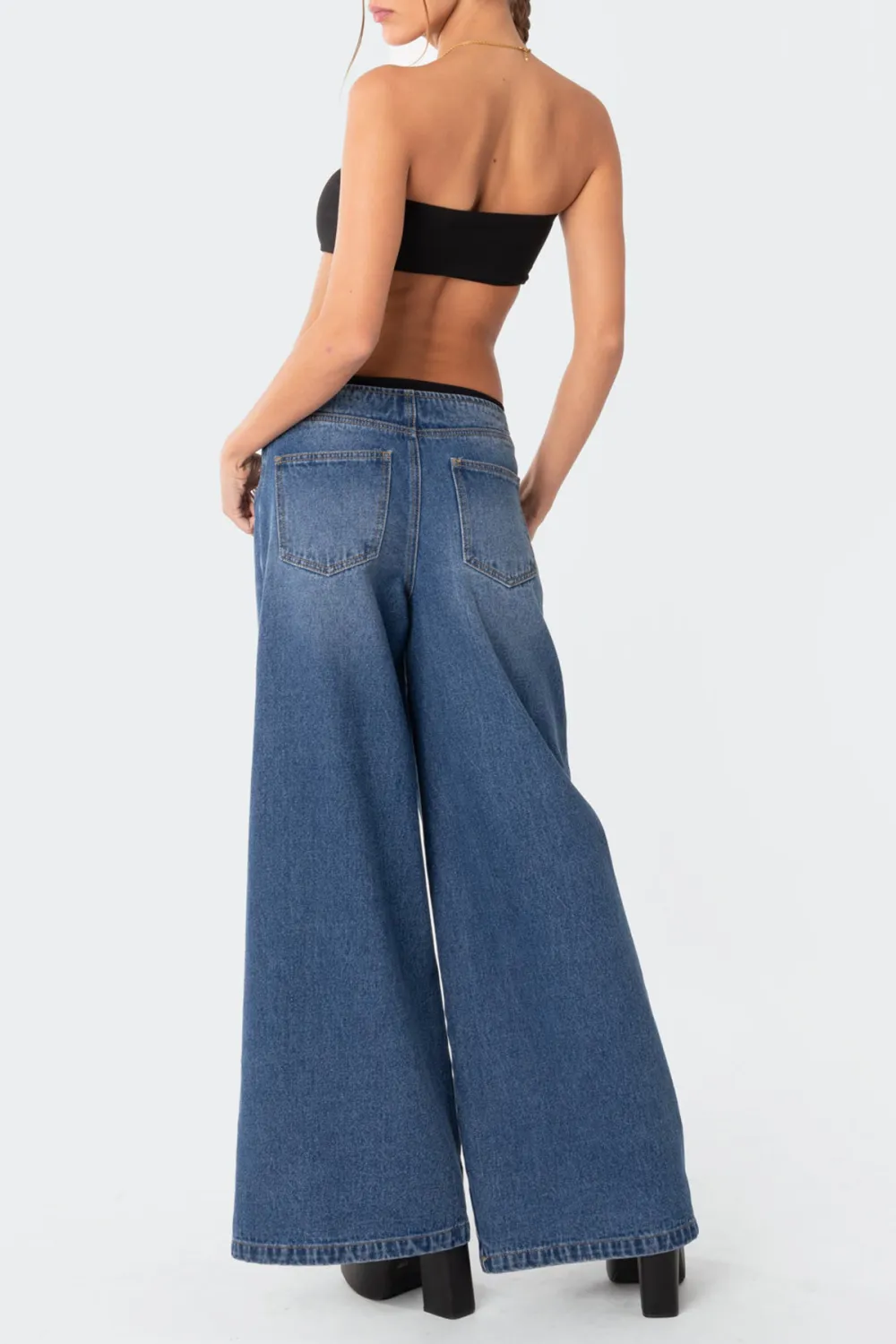 Tube Top Ribbed Cut Out Bodysuit