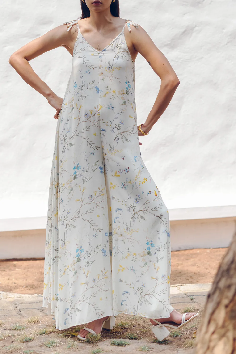 V-neck Casual Style Jumpsuit