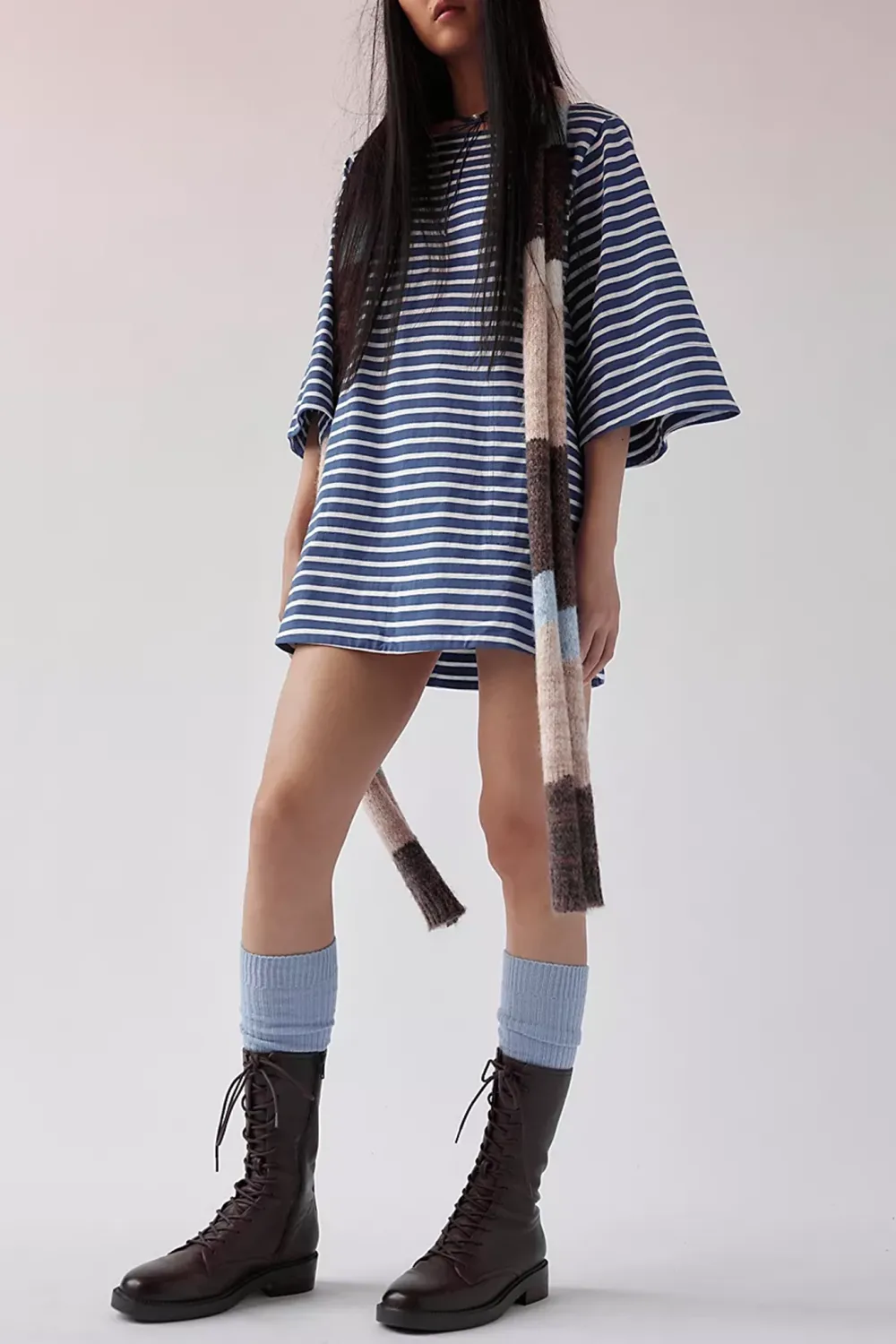 Striped Oversized T-Shirt Mini Dress