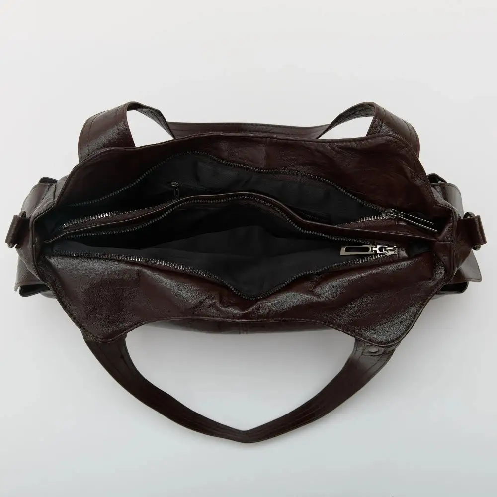 Pocket Front Leather Crossbody Bag