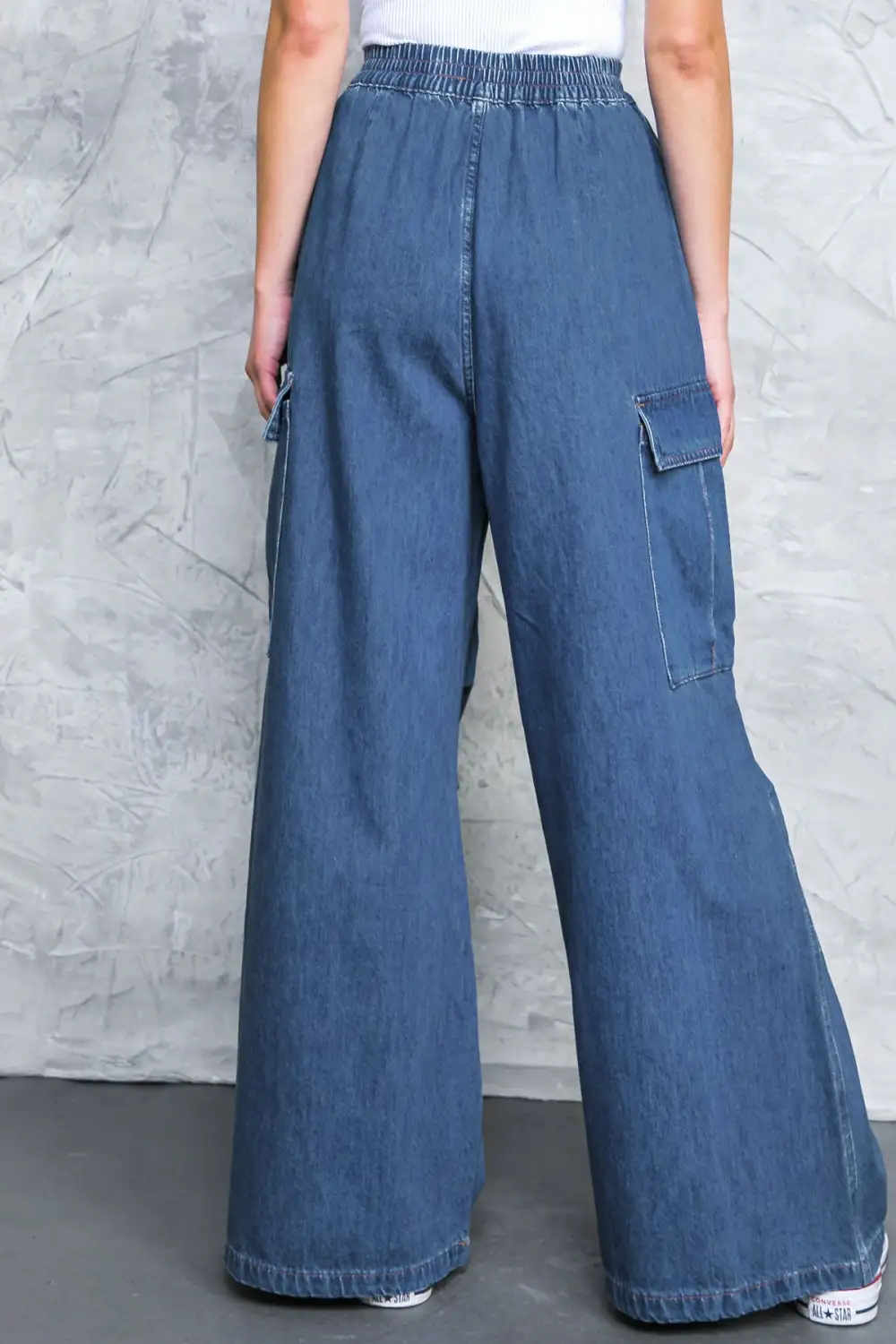 Blue Wide - Leg Cargo Jeans